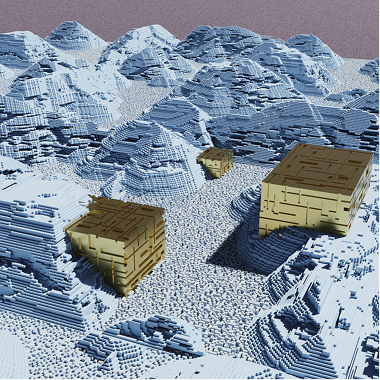 Snow Terrain Voxel Art 2