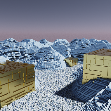 Snow Terrain Voxel Art 3