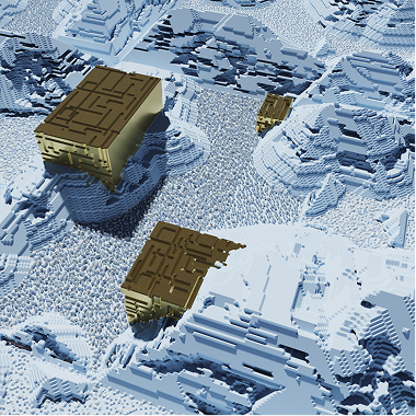 Snow Terrain Voxel Art 4
